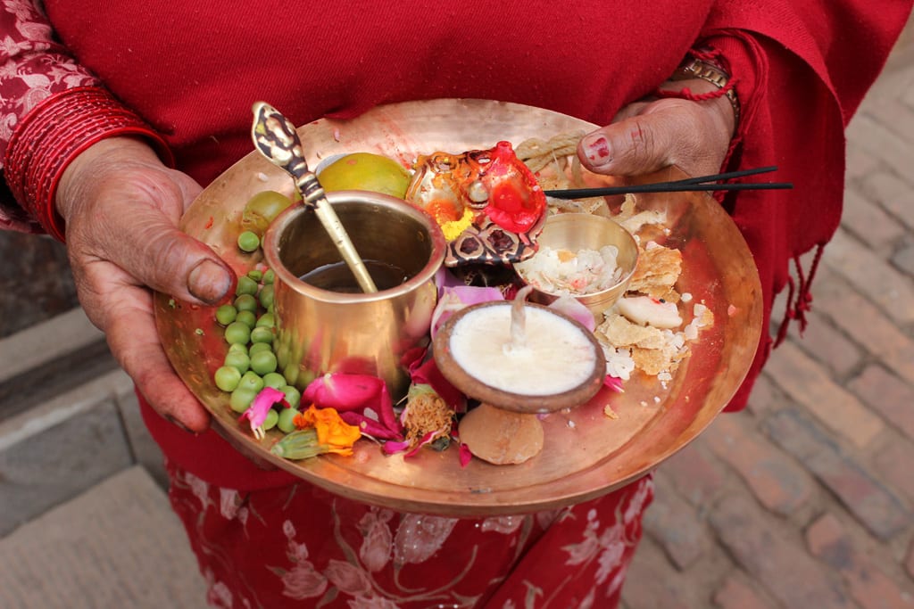 Solo Travel Women Nepal Altar Offering