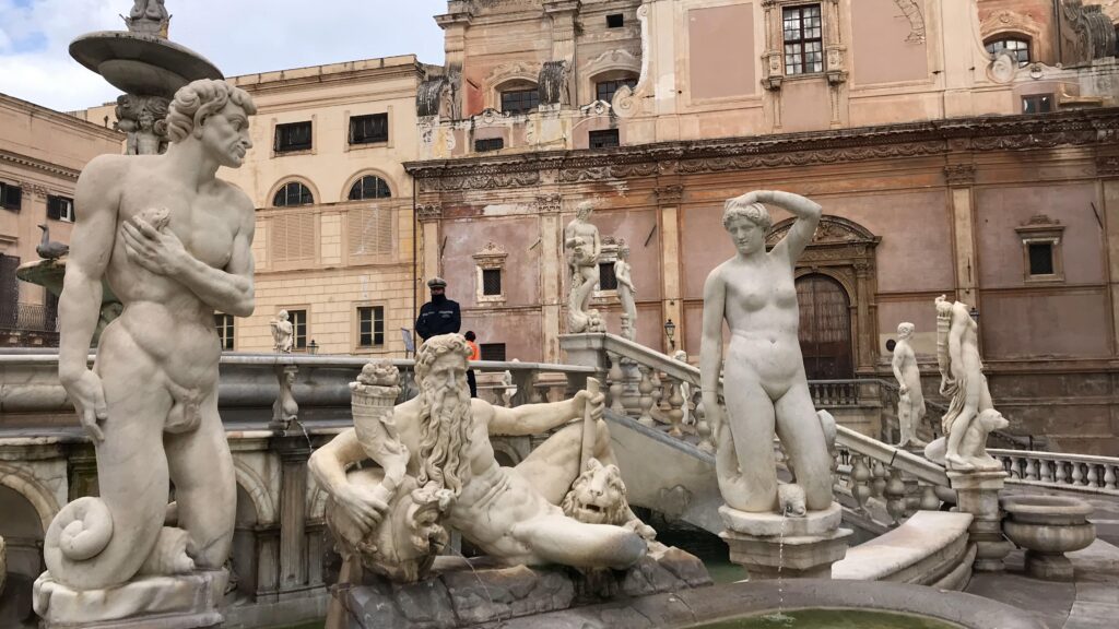 Palermo Sicily marble fountain